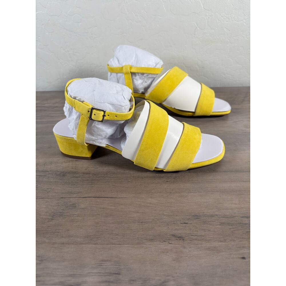 Sole Society So-Francey Dandelion Yellow Suede Heel Sandal‎ Women's 6 New in Box